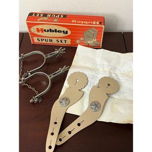 Vintage Hubley 1950 Child Toy Cowboy Western Rodeo Spur Set NOS IN Box
